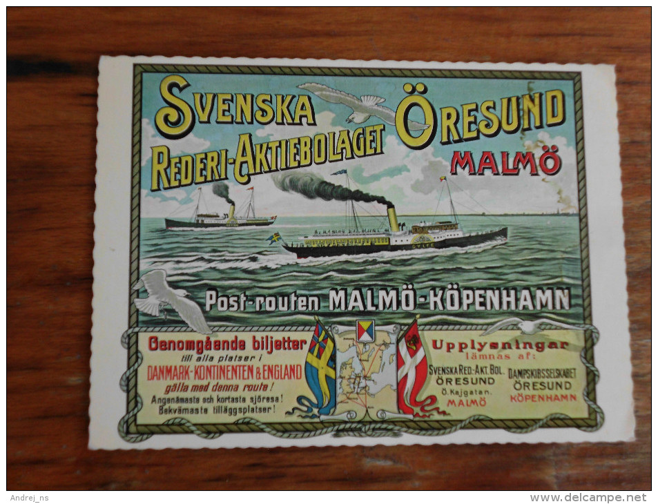 Malmo Svenska Rederi Aktiebolaget Oresund Malmo  Kopenhamn 1974 - Other & Unclassified