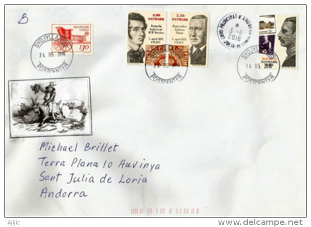 Lettre Du Danemark 2016,  Adressée ANDORRE, Avec Timbre à Date Arrivée - Lettres & Documents