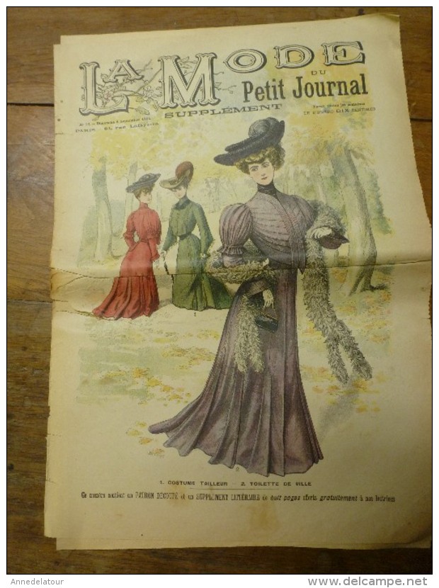 1902 La MODE Du Petit Journal TOILETTES De PLAGE ,grav Couleurs  1ere Page & Double P - 1900-1940