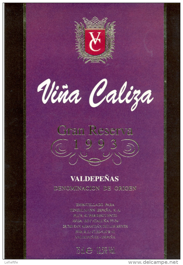 832 - Valdepeñas - 1993 - Viña Caliza Gran Reserva - España - Red Wines