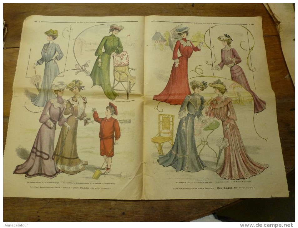 1902 La MODE du Petit Journal  ,grav couleurs  1ere page & double p