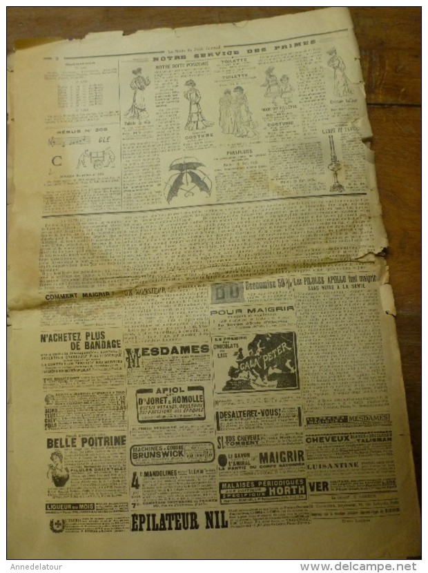 1902 La MODE du Petit Journal VÊTEMENT GISMONDA,TOILETTE DE JEUNE FILLE ,grav couleurs  1ere page & double p