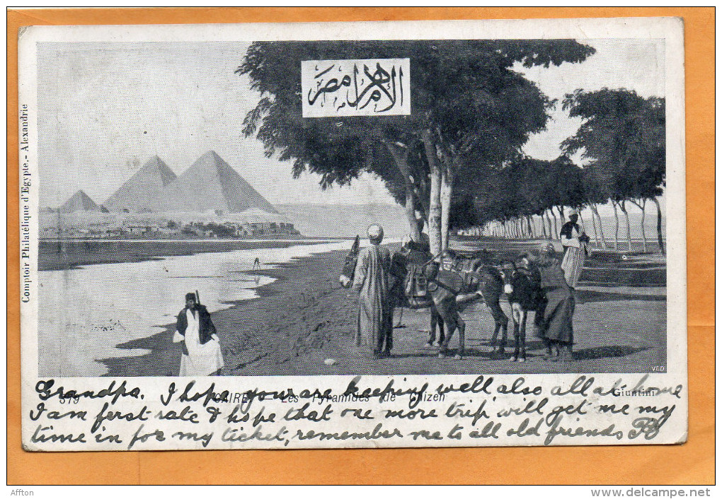 Cairo Egypt Pyramids 1904 Postcard Mailed To UK - Pyramides