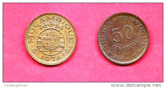 MOZAMBIQUE 1974 ,circulated Coin , 50 Centavos, Bronze, Km89, C1680 - Mozambique