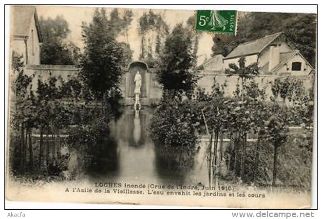 CPA  Loches Inonde(Crue De L'indre,Juin 1910) A L'Asile De La Vieillesse(228796) - Andere & Zonder Classificatie