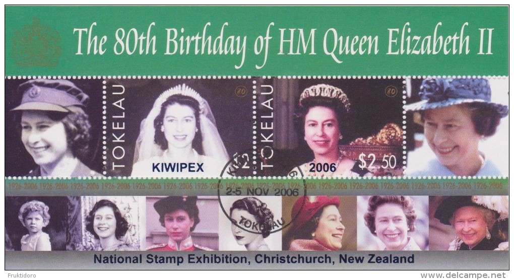 Tokelau Mi Block 36 80th Birthday Of Queen Elizabeth II 2006 National Stamp Exhibition Christchurch - KIWIPEX - Tokelau