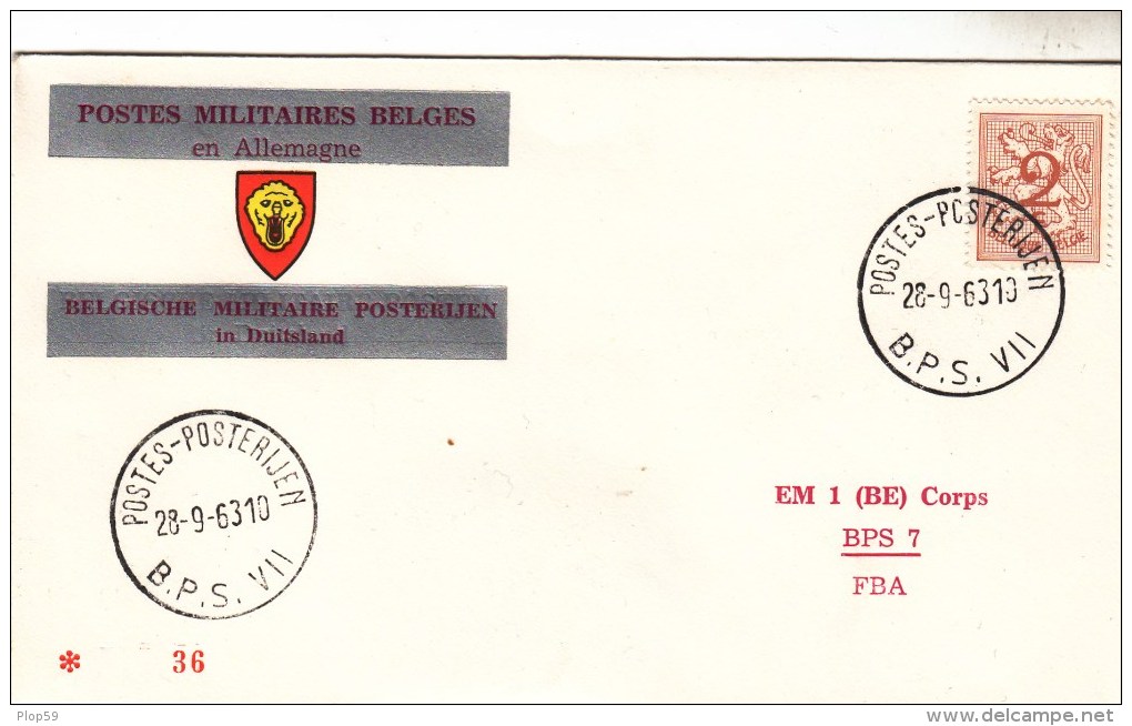 Pli Officiel Inscriptions Et Oblitération Bilingues " Postes Militaires Belges En Allemagne" 1963 - Armeestempel