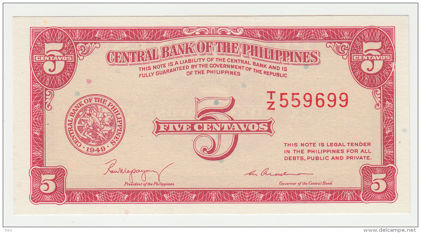 Philipines 5 Centavos 1949 UNC NEUF Pick 126 - Filippijnen