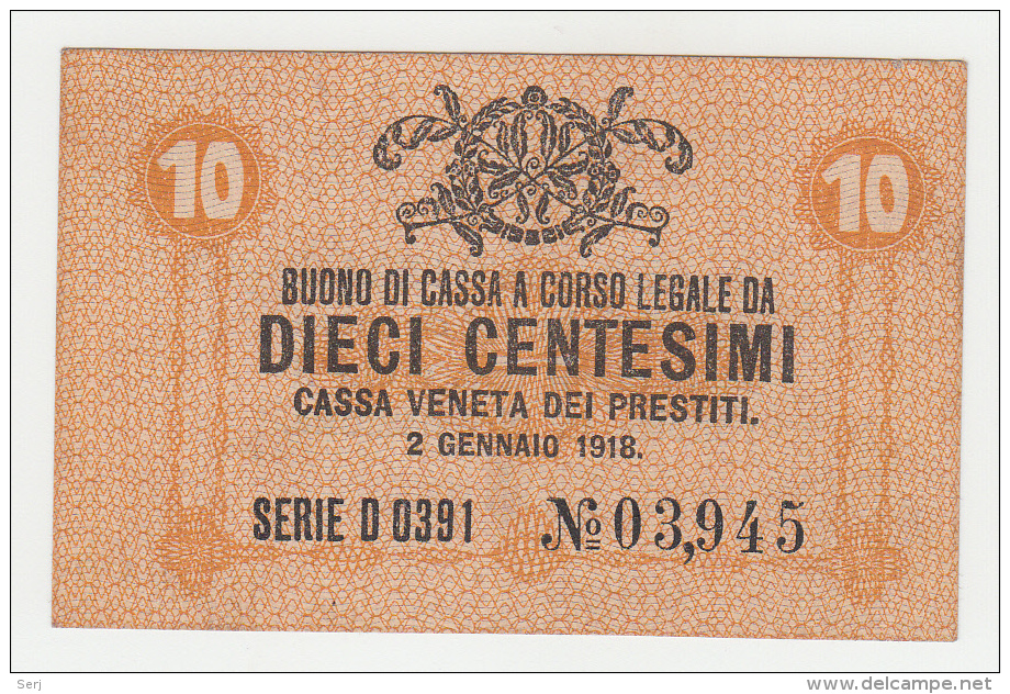 Italy 10 Centesimi 1918 UNC NEUF Pick M2 - Buoni Di Cassa