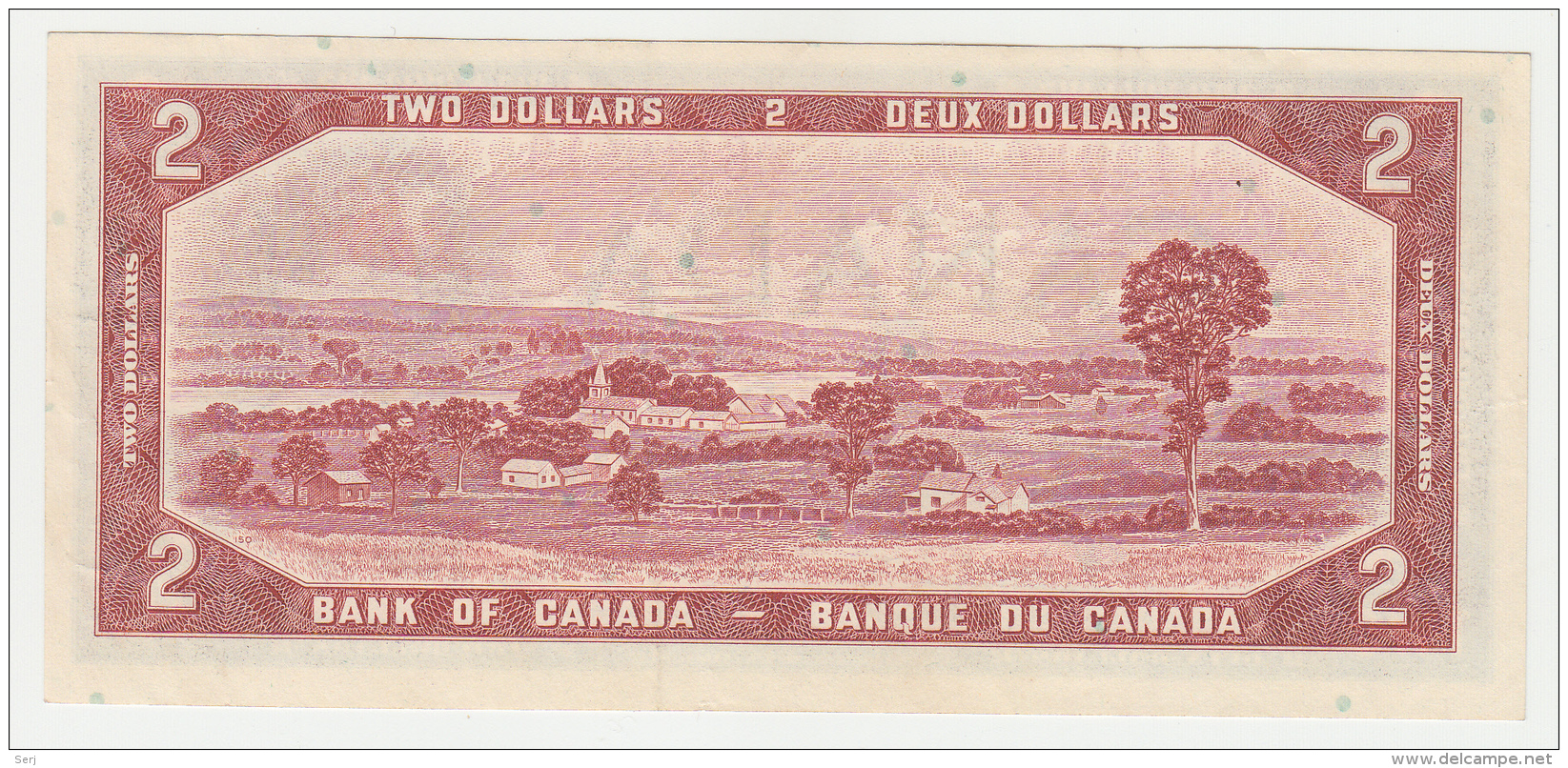 CANADA 2 DOLLAR 1954 (Signature Bouey-Rasminsky 1972-73) XF+ Pick 76c 76 C - Canada