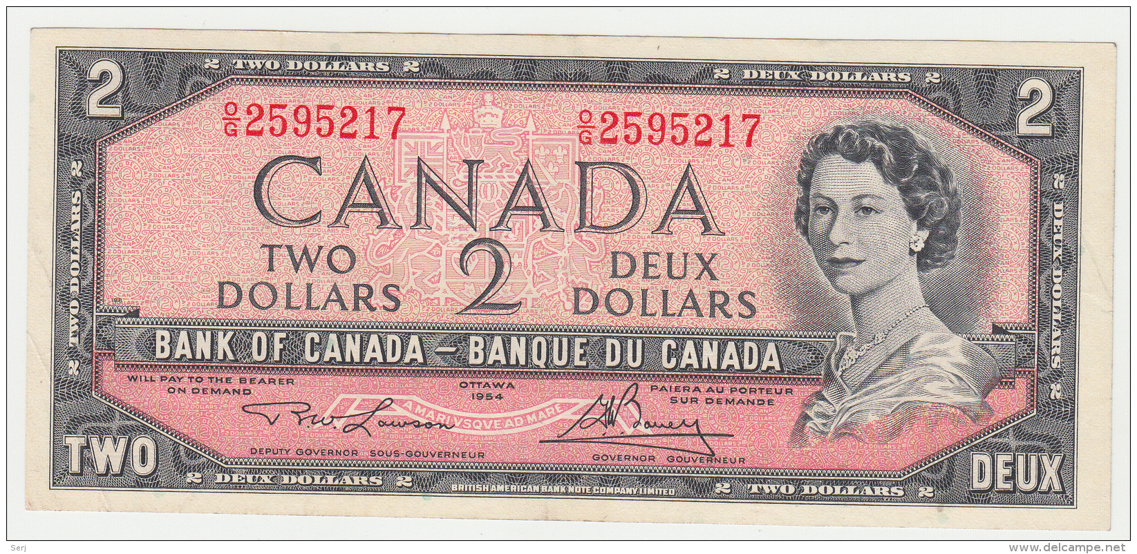 CANADA 2 DOLLAR 1954 (Lawson-Bouey 1973-75) VF++ Pick 76d 76 D - Canada