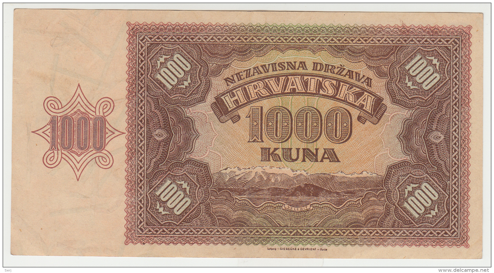 Croatia 1000 Kunas 1941 XF Pick 4 - Croatia