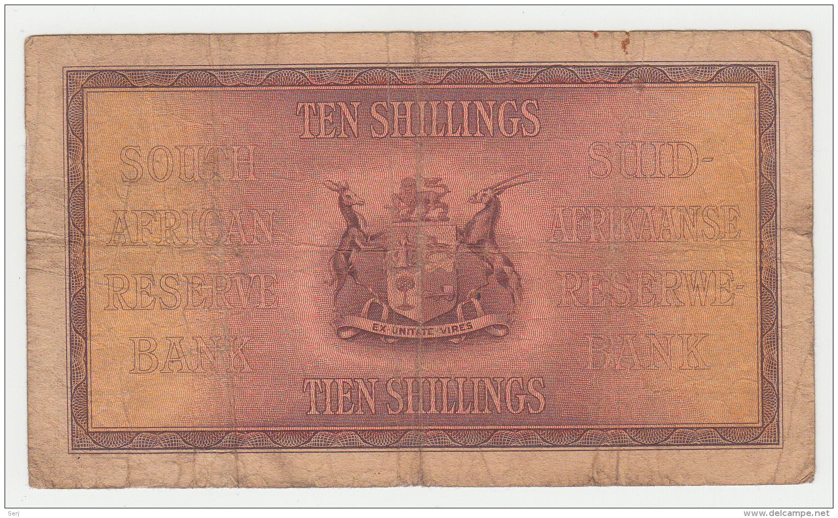 South Africa 10 Shillings 1940 "aF" RARE Banknote Pick 82d  82 D - Afrique Du Sud