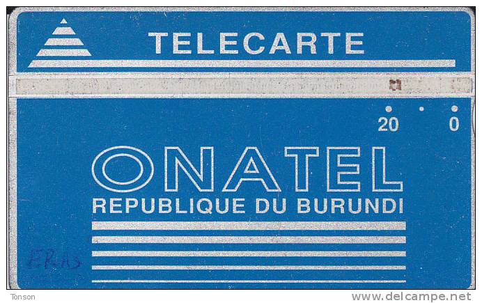 Burundi,  BUR-1d, 20 Units, Onatel, Blue - Logo, 2 Scans.   CN : 406A. - Burundi