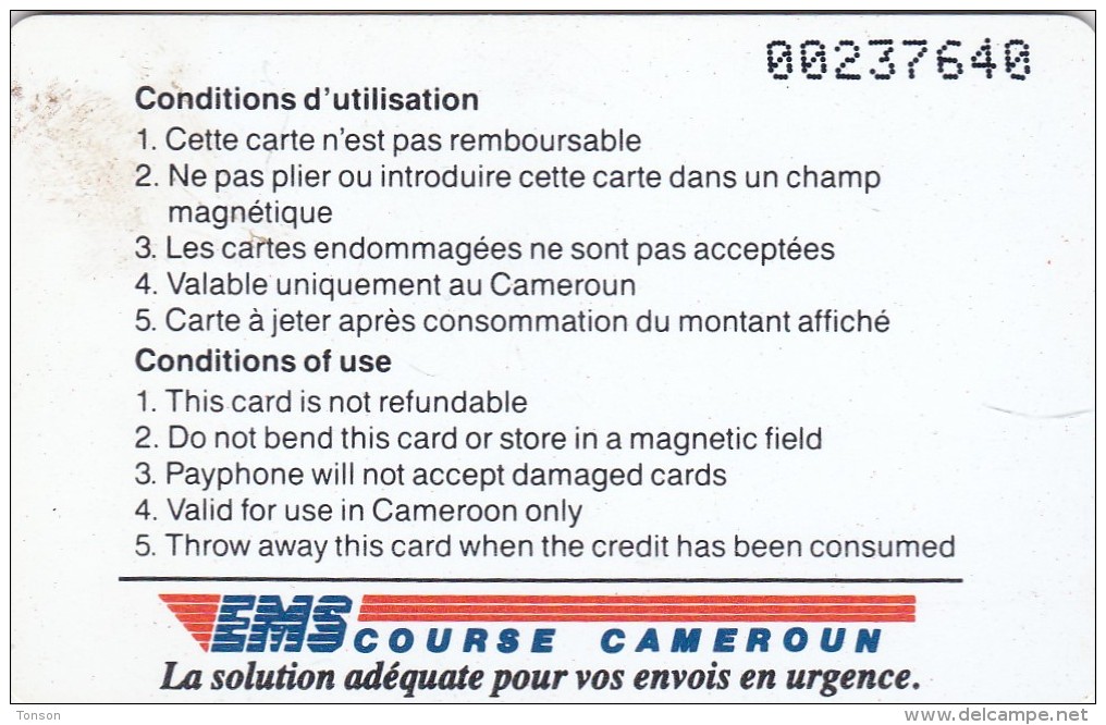 Cameroon,  CAM-07, 1500 Un F, Definitive Card, No Notch, 2 Scans. - Camerún