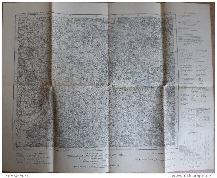 Detmold 333 - Karte Des Deutschen Reiches 1:100´000 - Herausgegeben Von Der Preussischen Landesaufnahme 1900 - Ausgabe 1 - Topographische Karten