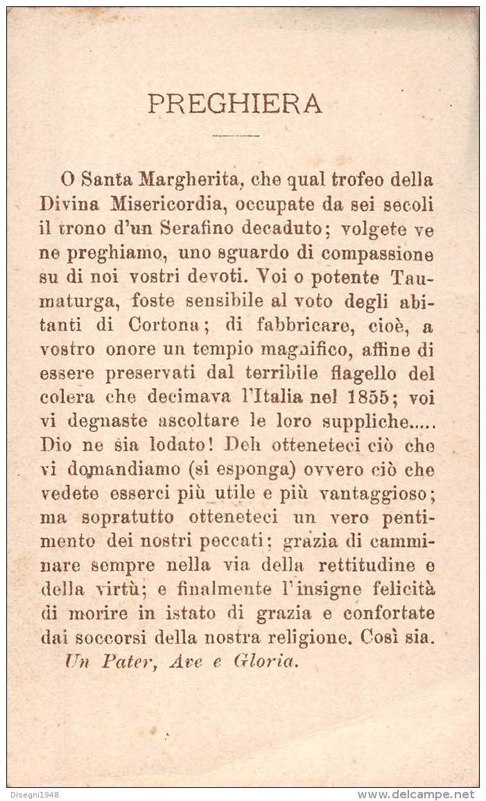 05590  "CORTONA (AR) - SANTA MARGHRITA DI CORTONA" IMM. RELIG. ORIGIN. - Santini