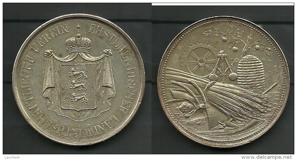Landwirschaftliche Medaille Estland Ehstländischer Landwirtschaftlicher Verein - Monedas Elongadas (elongated Coins)