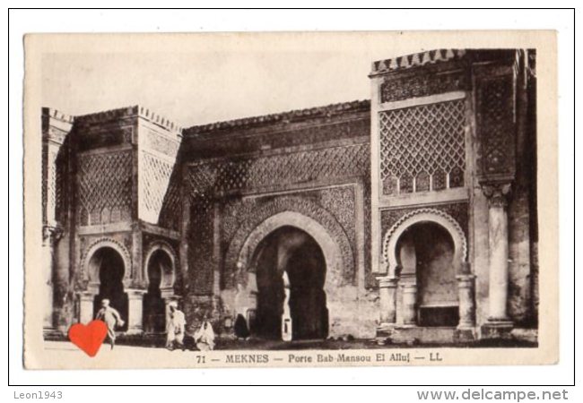 07266-LE-MAROC-MEKNES-Porte Bab-Mansou El Alluj---------animée - Meknès