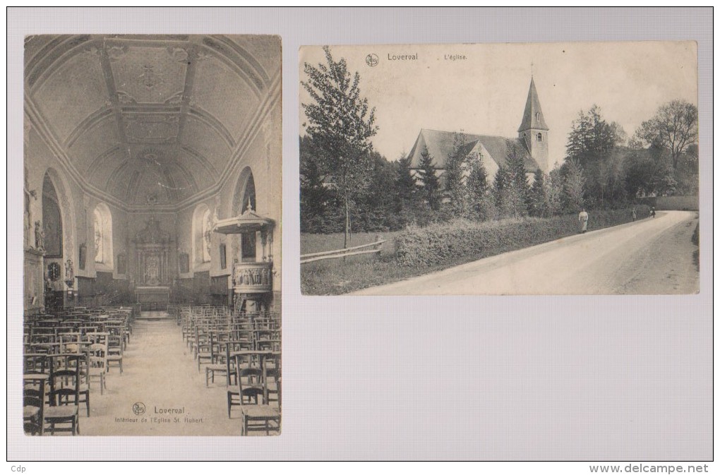 Lot 2cpa Loverval  église - Gerpinnes