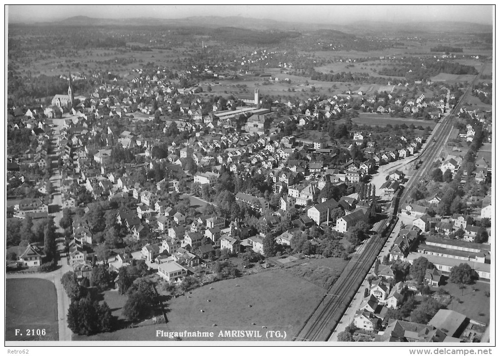 AMRISWIL &#8594; Luftaufnahme Zentrum Und Partie Beim Bahnhof, Ca.1960 - Amriswil