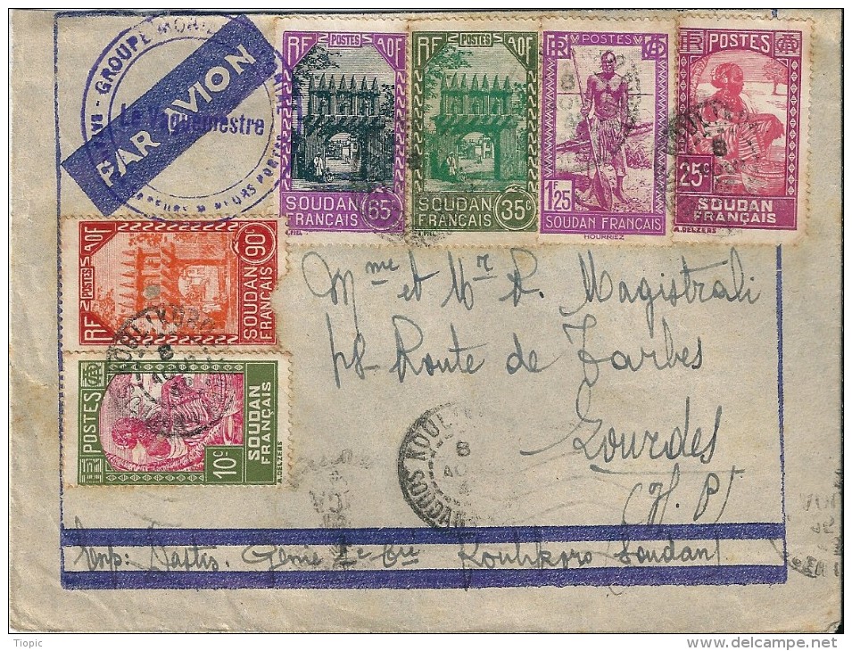 3  Enveloppes  -   Cachet  Au  Départ  Du (  SOUDAN  ) AFFRIQUE  à  Destination De LOURDES ( 65 )  F.M  Et Par Avion. - Sudan (1954-...)