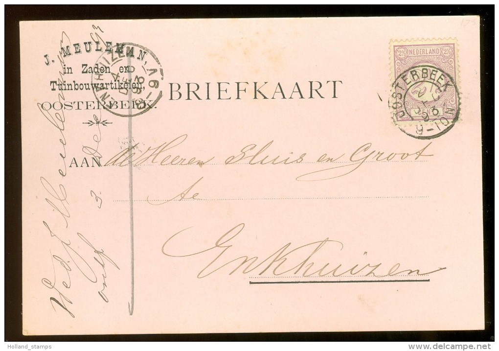 HANDGESCHREVEN BRIEFKAART Uit 1893 GELOPEN Van KLEINRONDSTEMPEL OOSTERBEEK Naar ENKHUIZEN *  NVPH 33 (10.454g) - Covers & Documents