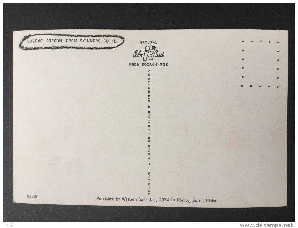Eugene,Oregon,from Skinners Butte----Published By Western Sales,Boise,Idaho C2180 - Eugene