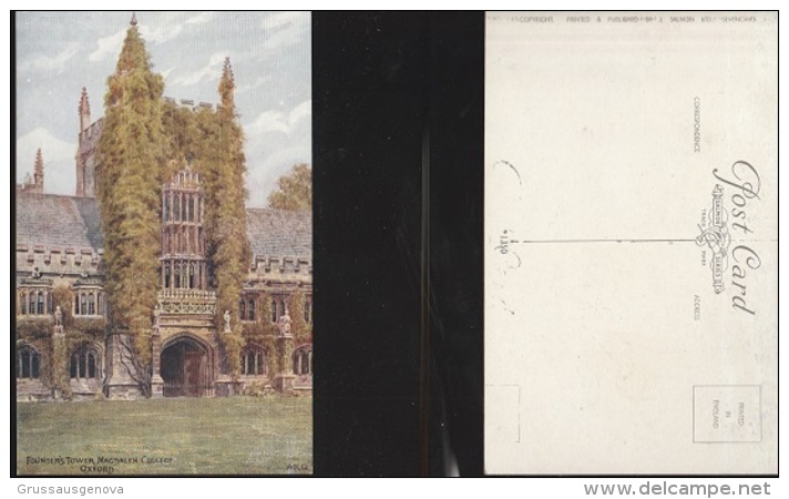 5830) OXFORD FOUNDER'S TOWER MAGDALEN COLLEGE NON VIAGGIATA 1920 CIRCA - Oxford
