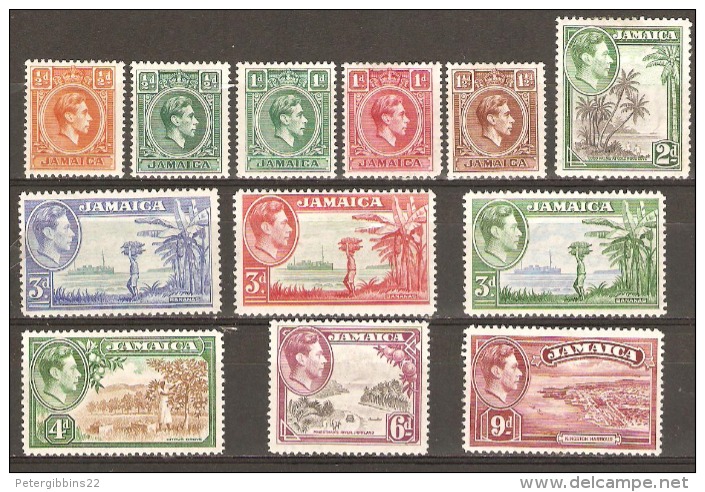 Jamaica 1938 SG 121-29 Excluding 125 Mounted Mint - Jamaica (...-1961)