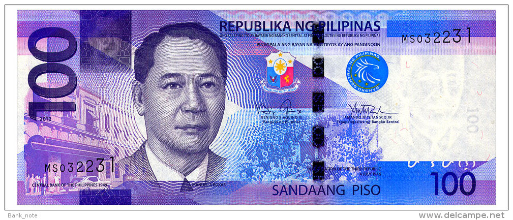 PHILIPPINES 100 PISO 2012 Pick 208 Unc - Filippine