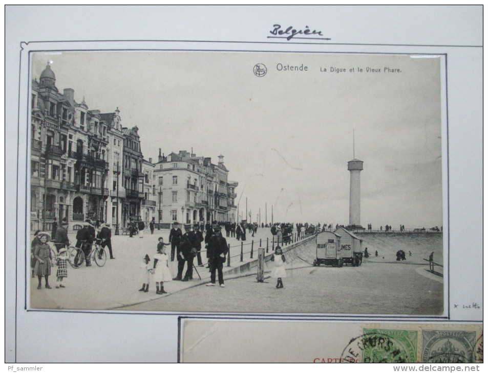 Belgien AK Sammlung 1900 - Anfang 30er Jahre mit 67 Karten! Tolle Motive / Frankaturen. Auch Feldpost 1. WK. Interessant