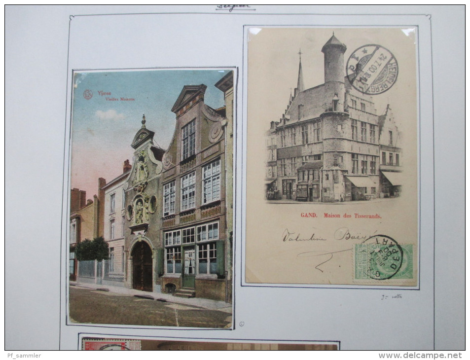 Belgien AK Sammlung 1900 - Anfang 30er Jahre mit 67 Karten! Tolle Motive / Frankaturen. Auch Feldpost 1. WK. Interessant