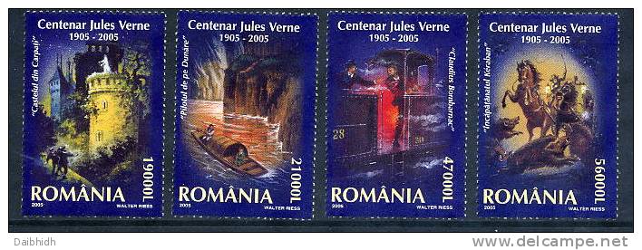 ROMANIA 2005 Jules Verne Centenary MNH / **.  Michel 5919-22 - Unused Stamps