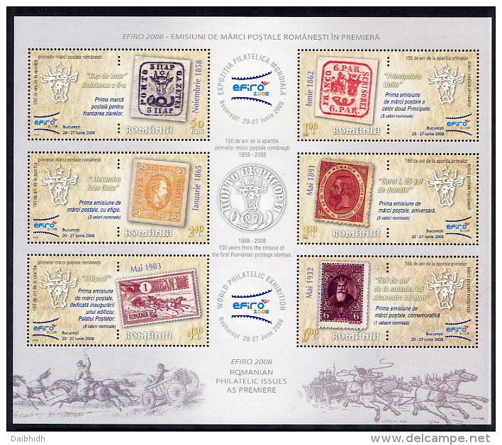 ROMANIA 2008 EFIRO Philatelic Exhibition  Blocks  MNH / **.  Michel Blocks 426-27 - Unused Stamps