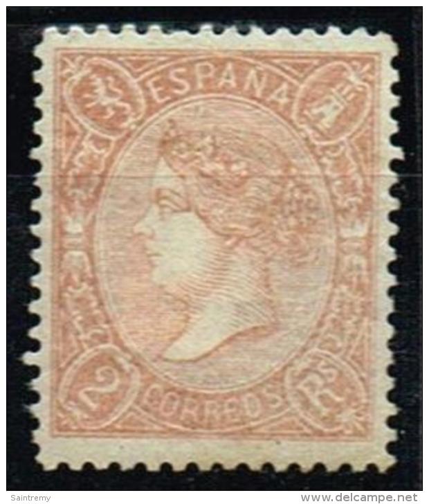 Espagne 1865 N° 77 (YT) 2 R. Orange Sans Gomme - Essais & Réimpressions