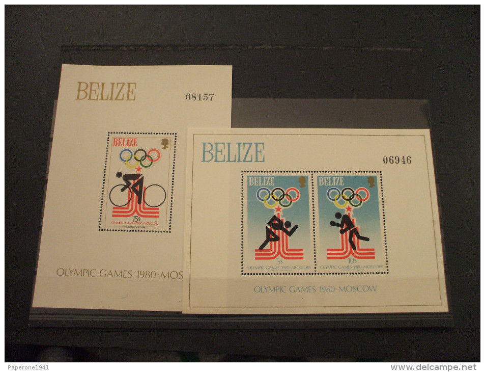 BELIZE - 2 BF1979 OLIMPIADI MOSCA - NUOVI(++) - Belize (1973-...)