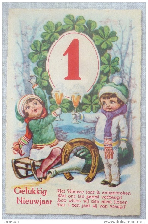 Cpa Litho Illustrateur ROKAT 1283 Jmport BORRIS ? Enfants ENFANT BOUTEILLE COUPE CHAMPAGNE VOEUX 1 MILLESIME - Boriss, Margret