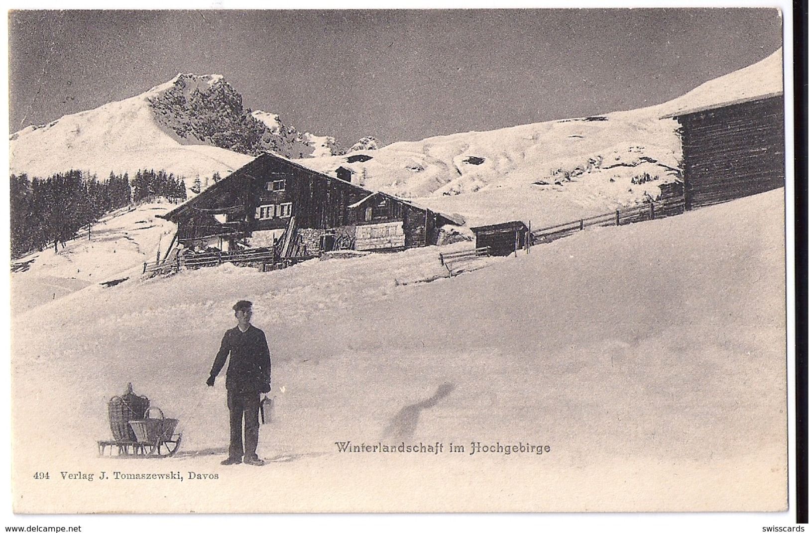 DAVOS: Winterlandschaft Tomaszewski 1908 - Davos