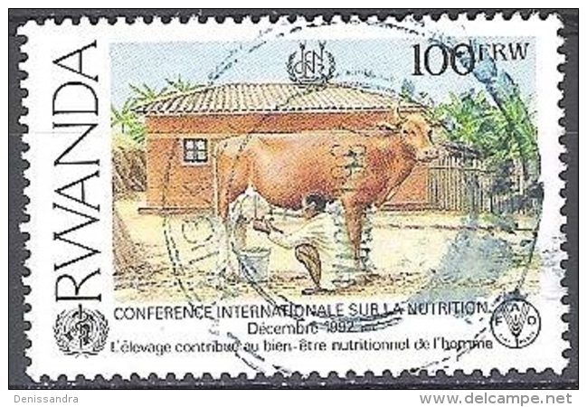 Rwanda 1995 Michel 1453C O Cote (2005) 6.00 Euro L'élevage Cachet Rond - Oblitérés