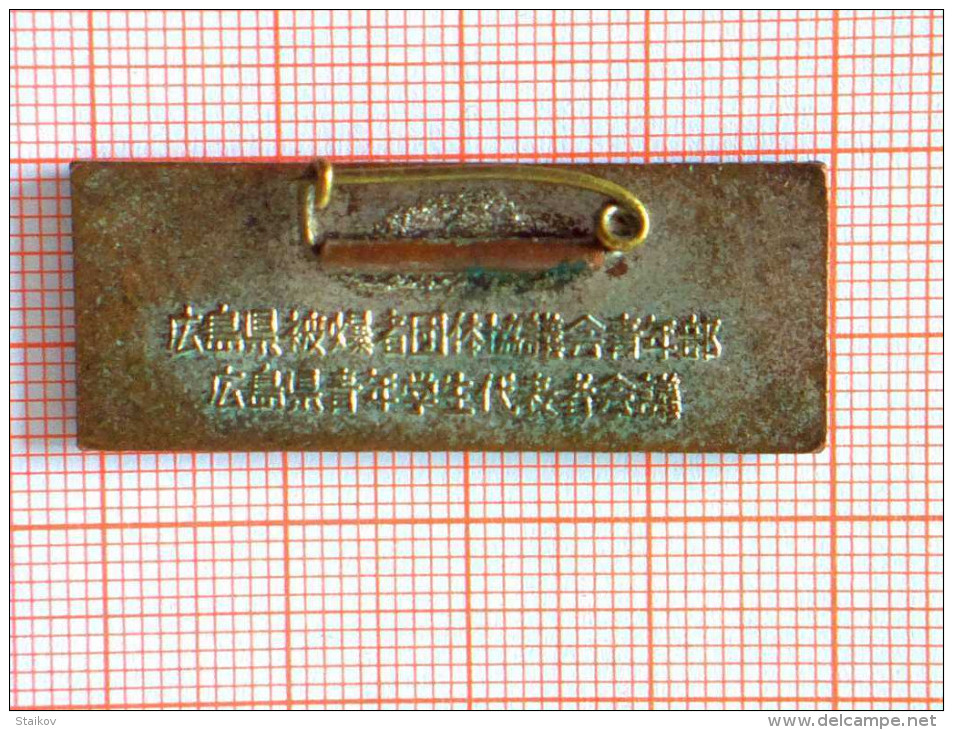 JAPANESE JAPAN CHINA BADGE PIN 1966 8.6 OLD ENAMEL LOGO SING - Army