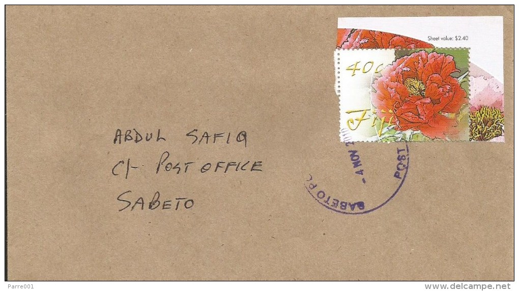 Fiji 2010 Sabeto Rose Flower 40c Domestic Cover - Fidji (1970-...)