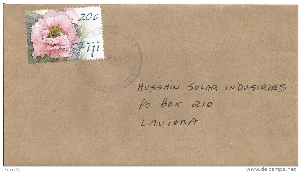 Fiji 2010 Lautoka Rose Flower 20c Domestic Cover - Fidji (1970-...)