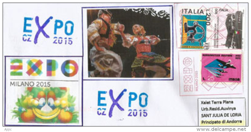REPUBLIQUE TCHÈQUE/CZECH REPUBLIC. EXPO MILAN 2015, Lettre Du Pavillon Tchèque, Adressée ANDORRE, Avec Tampon EXPO - 2015 – Milan (Italy)