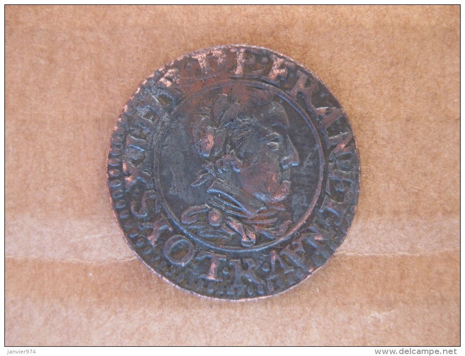 Double Tournois Juvénile 1620 R (Villeneuve) Louis XIII, Inédit - 1610-1643 Louis XIII Le Juste