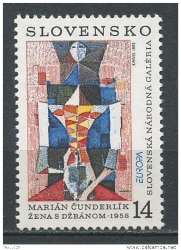 SLOVAQUIE 1993 N° 140 ** Neuf = MNH Superbe Cote 7 € EUROPA Art Contemporain Tableaux Femme Cunderlik Paintings - Nuevos