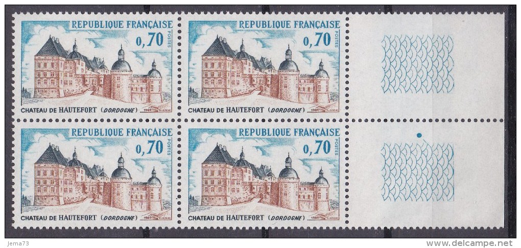 N° 1596 Château De Hautefort : 1 Bloc De 4  Timbres Neuf Impéccable Sans Charnière - Neufs