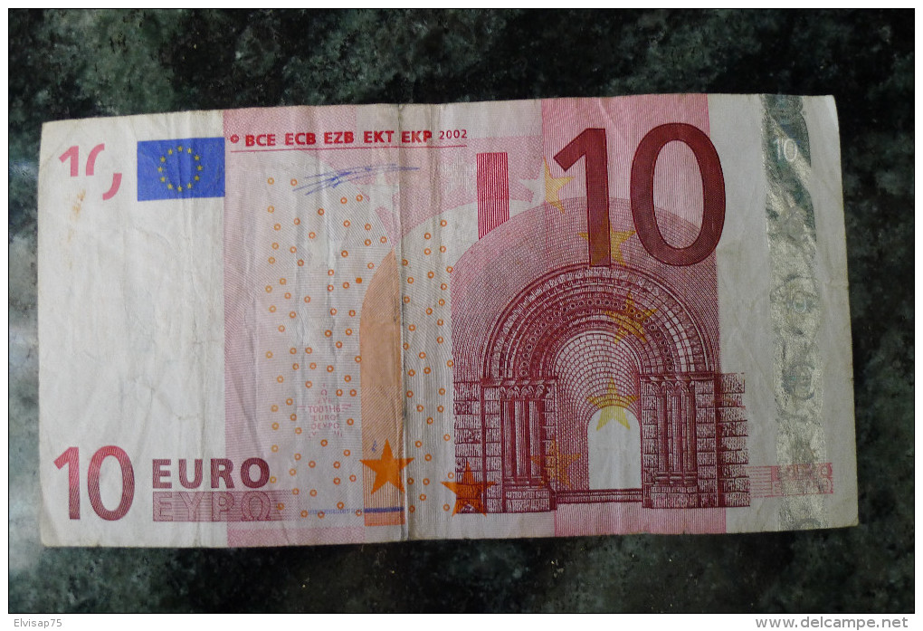 10 EURO Z BELGIUM DUISENBERG SHORT CODE SERIE T001H6 - 10 Euro