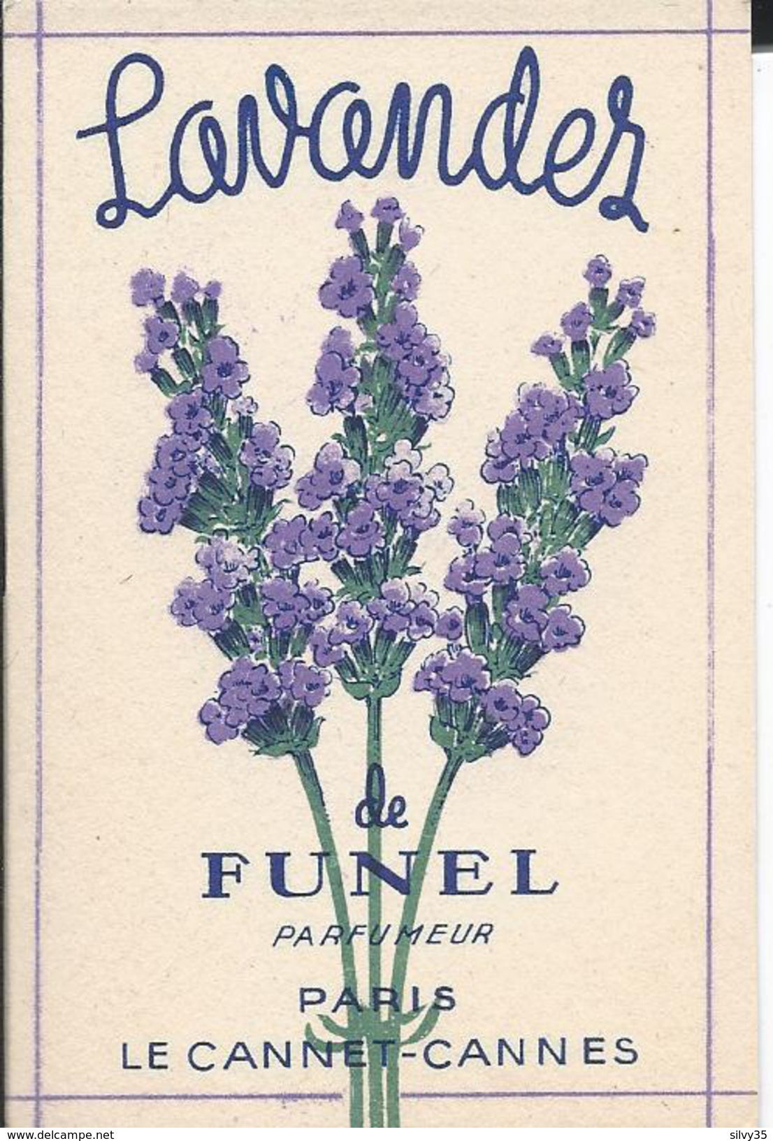 CARTE PARFUMEE LAVANDES DE FUNEL - LE CANNET - CANNES - Vintage (until 1960)