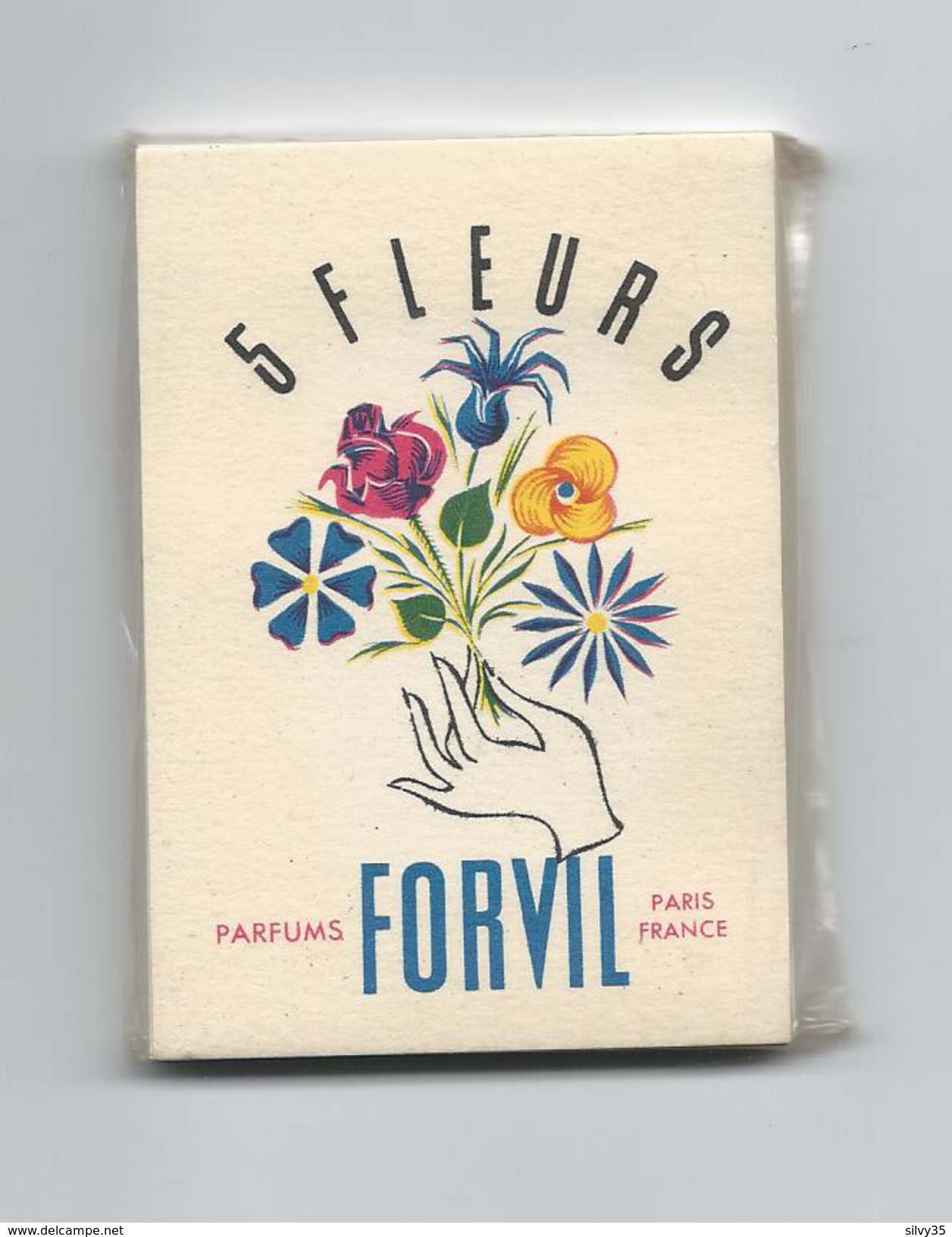 PAQUET CARTES PARFUMEES FORVIL - 5 FLEURS - Vintage (until 1960)